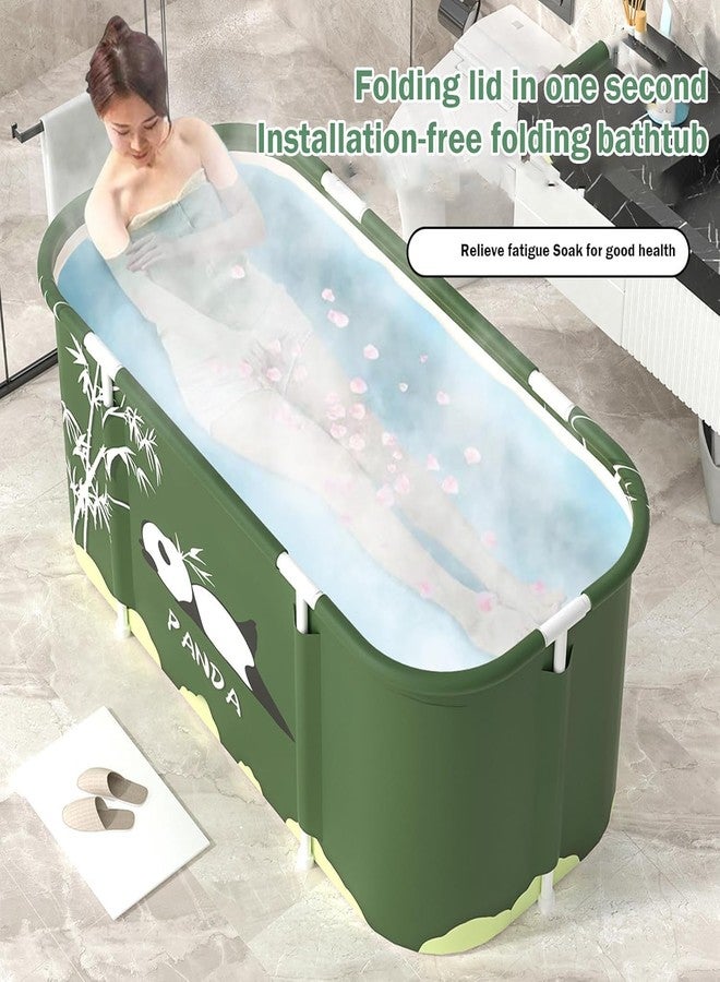 Valajogi Portable Foldable Adult Bathtub for Home, Large Plastic Soaking Tub with Drain Pipe, Freestanding Spa Bath Tub for Hot & Cold Bath, Balcony & Small Bathroom Use (Panda) - Image 4